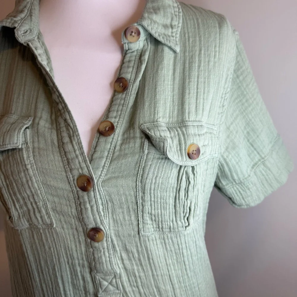 Vineyard Vines Sage Green Mini Gauze Dress